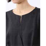 光沢サテン 長袖プルオーバーブラウス(セットアップ可能) | TAKA-Q WOMEN | 詳細画像23