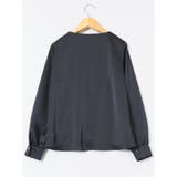 光沢サテン 長袖プルオーバーブラウス(セットアップ可能) | TAKA-Q WOMEN | 詳細画像26