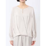 光沢サテン 長袖プルオーバーブラウス(セットアップ可能) | TAKA-Q WOMEN | 詳細画像6