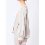 光沢サテン 長袖プルオーバーブラウス(セットアップ可能) | TAKA-Q WOMEN | 詳細画像7