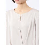 光沢サテン 長袖プルオーバーブラウス(セットアップ可能) | TAKA-Q WOMEN | 詳細画像9