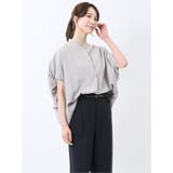 03ライトグレー | タンブラーブッチャー ストライプ柄 プルオーバーブラウス(セットアップ可能) | TAKA-Q WOMEN