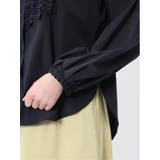ブロード バンドカラー フリル長袖ブラウス | TAKA-Q WOMEN | 詳細画像34
