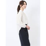 ブロード バンドカラー フリル長袖ブラウス | TAKA-Q WOMEN | 詳細画像4