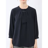 金具付きボウタイ風 7分袖プルオーバーブラウス | TAKA-Q WOMEN | 詳細画像26 