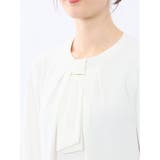 金具付きボウタイ風 7分袖プルオーバーブラウス | TAKA-Q WOMEN | 詳細画像9 