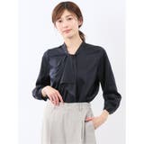 ねじりボウタイ 8分袖 プルオーバー ブラウス | TAKA-Q WOMEN | 詳細画像1