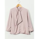 12ピンク | ねじりボウタイ 8分袖 プルオーバー ブラウス | TAKA-Q WOMEN