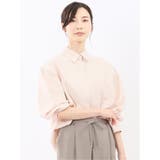 12ピンク | ストレッチ バックタック レギュラーカラー 長袖ブラウス | TAKA-Q WOMEN