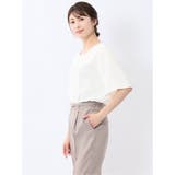 バイカラー 半袖プルオーバーブラウス | TAKA-Q WOMEN | 詳細画像2 