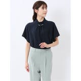 75紺 | タックパール 半袖プルオーバーブラウス | TAKA-Q WOMEN