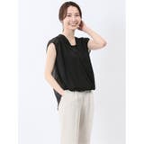 05黒 | 楊柳二重 ノースリ プルオーバーブラウス | TAKA-Q WOMEN