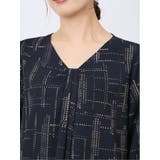 プリント Vネック 7分袖プルオーバーブラウス | TAKA-Q WOMEN | 詳細画像21