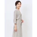 プリント キーネック 7分袖プルオーバーブラウス | TAKA-Q WOMEN | 詳細画像4