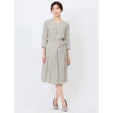 プリント キーネック 7分袖プルオーバーブラウス | TAKA-Q WOMEN | 詳細画像5