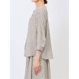 プリント キーネック 7分袖プルオーバーブラウス | TAKA-Q WOMEN | 詳細画像7