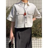 01白 | ドロー/DRAW Wフラップデニムシャツ | TAKA-Q WOMEN