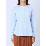 【WEB限定】形態安定 ストライプ柄 バンドカラー長袖ブラウス | TAKA-Q WOMEN | 詳細画像5