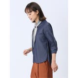 【WEB限定】形態安定 シャンブレープルオーバー長袖ブラウス | TAKA-Q WOMEN | 詳細画像2