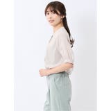 バンドカラー パフスリーブ 比翼ブラウス | TAKA-Q WOMEN | 詳細画像2