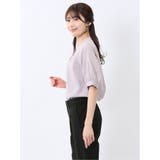 バンドカラー パフスリーブ 比翼ブラウス | TAKA-Q WOMEN | 詳細画像24