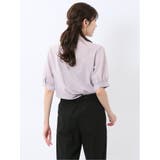 バンドカラー パフスリーブ 比翼ブラウス | TAKA-Q WOMEN | 詳細画像25