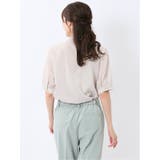 バンドカラー パフスリーブ 比翼ブラウス | TAKA-Q WOMEN | 詳細画像3