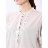 バンドカラー パフスリーブ 比翼ブラウス | TAKA-Q WOMEN | 詳細画像9