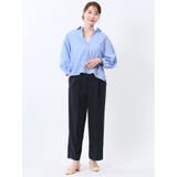 麻調合繊 ベルト付き ワイドパンツ(セットアップ可能) | TAKA-Q WOMEN | 詳細画像35