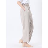 麻調合繊 ベルト付き ワイドパンツ(セットアップ可能) | TAKA-Q WOMEN | 詳細画像4