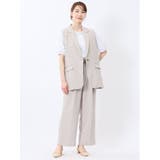 麻調合繊 ベルト付き ワイドパンツ(セットアップ可能) | TAKA-Q WOMEN | 詳細画像5
