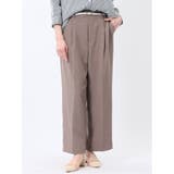 30茶 | 麻調合繊 ベルト付き ワイドパンツ(セットアップ可能) | TAKA-Q WOMEN