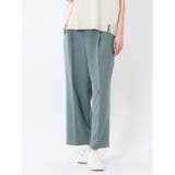 60緑 | 麻調合繊 ベルト付き ワイドパンツ(セットアップ可能) | TAKA-Q WOMEN