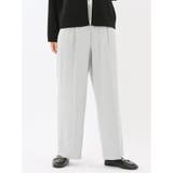 03ライトグレー | ストレッチ 両面起毛 ツータック ワイドパンツ | TAKA-Q WOMEN