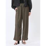 54カーキ | イノウェーブ/INNOWAVE 接触冷感 ストレッチ ワイドパンツ | TAKA-Q WOMEN