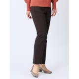 35こげ茶 | 美シャイン ヘリンボンストレートパンツ | TAKA-Q WOMEN