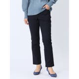 75紺 | 美シャイン ヘリンボンストレートパンツ | TAKA-Q WOMEN