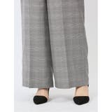 ストレッチウォッシャブル ボタン付き グレンチェック柄ワイドパンツ(セットアップ… | TAKA-Q WOMEN | 詳細画像11