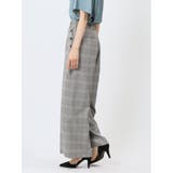 ストレッチウォッシャブル ボタン付き グレンチェック柄ワイドパンツ(セットアップ… | TAKA-Q WOMEN | 詳細画像2