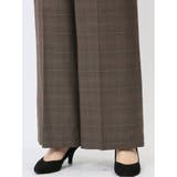 ストレッチウォッシャブル ボタン付き グレンチェック柄ワイドパンツ(セットアップ… | TAKA-Q WOMEN | 詳細画像24