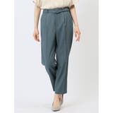 50緑 | ベルト付き タックテーパードパンツ | TAKA-Q WOMEN