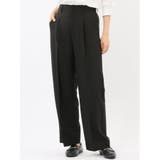 05黒 | ストレッチ ワンタック ワイドパンツ | TAKA-Q WOMEN