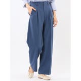 70青 | ストレッチ ワンタック ワイドパンツ | TAKA-Q WOMEN