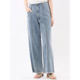 73サックス | ハンチ/HUNCH ストレッチ ハイウエスト ワイドデニム | TAKA-Q WOMEN