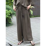 35こげ茶 | ハンチ/HUNCH COOL TOUCH タックストレートパンツ | TAKA-Q WOMEN