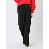 05黒 | アシメラップ風 ワイドパンツ | TAKA-Q WOMEN