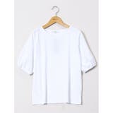 綿スムス クルーネック パフギャザーTシャツ | TAKA-Q WOMEN | 詳細画像11