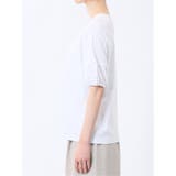 綿スムス クルーネック パフギャザーTシャツ | TAKA-Q WOMEN | 詳細画像7