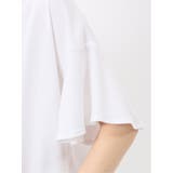 綿スムス クルーネック ラッフルスリープ Tシャツ | TAKA-Q WOMEN | 詳細画像10