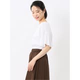 綿スムス クルーネック ラッフルスリープ Tシャツ | TAKA-Q WOMEN | 詳細画像2